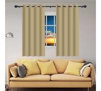 BUDINGHY Cortinas Dormitorio Cortina Corta para Ventana 144 x 201 cm Poliestere Resistente, Termica Isolante Douceur D 'Intérieur Tenda a Occhielli para Salon Curtains, Color Crema