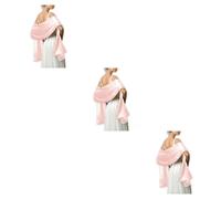 budiniao 3 Juegos de Boda mujer satén chal niñas noche fiesta banquete graduación elegante decorativo bufanda larga Color sólido ornamento rosa, Rosa 3Conjunto