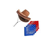 budiniao 6 sombreros de vaquero occidental para mujeres y hombres, sombrero de copa de jazz clásico para viajes y carnaval
