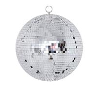 budiniao Bola de Espejo de Discoteca, lámparas Redondas de Cristal giratorias Reflectantes, luz de Escenario para Festival de Baile, Decoraciones de cumpleaños para Bodas y Fiestas, 25cm /Plata
