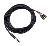 budiniao Cable de Audio 6,35 Dual Para RCA giratorio doble enchufe chapado en oro OFC Conductor de cobre libre de oxígeno adaptador fácil de aplicar Cable de PVC, 5M