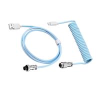budiniao Cable USB de Fuerte Resistencia a la tracción para Teclado mecánico, Cable de Datos de Enchufe de aviación ABS en para Espiral, Azul