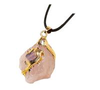 budiniao Collar Mujer, sabiduría y Fuerza, para el Crecimiento de Piedra, Collar de Regalo, Cristal Rosa