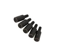 budiniao Conector de Cable de Audio DIN, Conector Teclado y Mouse, Personalizado con 5 adaptadores Hembra montados con Soldadura, Hembra Clavija DIN con Mango plástico, Cable, Negro, 6 Pines