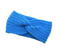 budiniao Diadema de ganchillo, banda para la cabeza, banda para el sudor ancha transpirable, accesorios para peinados suaves y elásticos, diadema para correr, Lago azul