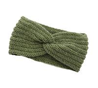 budiniao Diadema de ganchillo, banda para la cabeza, banda para el sudor ancha transpirable, accesorios para peinados suaves y elásticos, diadema para correr, Pasto verde