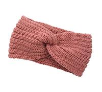 budiniao Diadema de ganchillo, banda para la cabeza, banda para el sudor ancha transpirable, accesorios para peinados suaves y elásticos, diadema para correr, Corea rosa