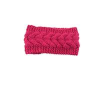 budiniao Diademas elásticas de Invierno con Botones, Diadema Ancha Ajustable de Ganchillo, Orejeras para Mujer, Accesorios para Peinados, Fucsia
