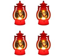 budiniao Juego de 4 luces navideñas de jardín para exteriores, impermeables, resistentes al viento, ideales para cualquier habitación, A-Rojo, paquete regalo