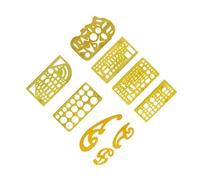 budiniao Plantilla de cartografía con plantilla transparente diseñada para una fácil colocación en proyectos de dibujo en casa dibujo Herramienta medición Regla, 9 piezas