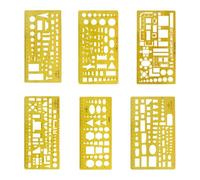 budiniao Plantilla de cartografía con plantilla transparente diseñada para una fácil colocación en proyectos de dibujo en casa dibujo Herramienta medición Regla, 6 piezas