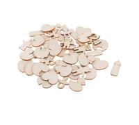 budiniao Recortes de formas de Para madera. 100 piezas virutas Para madera sin pintar. Manualidades, tarjetas, decoración del hogar y otras técnicas artesanales. Adornos para scrapbooking.