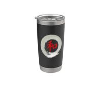 Budismo zen caligrafía signo de paz japonés Vaso térmico de acero inoxidable de doble pared