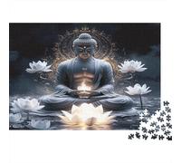 Budismo Zen Puzzle 1000 Piezas De Cartón Grueso Buda de Loto Rompecabezas DIY Anti Estrés Adultos para Pasatiempos En Casa como Regalo Original 70x50cm/1000pcs