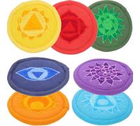 Budista Cojín de Poliéster 7 Piezas de Cuenco Sonoro Bordado | Almohadilla de Soporte Ligera y Protectora, y Diseño Creativo Bordado Varios estilos Singing Bowl Buddha Sound Bowl