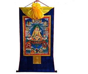 budista tangka, colgado de la pared tibetana, Padmasambhava Budista Thangka BrocadeVintage Tibetano Thangka Tapiz (Color: Oro, Tamaño: M) (Color: Blu, Tamaño: S) (Color: Blu (Color : Blu, Size : S)