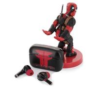 Buds Pro Marvel Deadpool Auriculares inalambricos Bluetooth y Soporte movil - Cascos inalambricos in ear con microfono, 28+ horas de reproducción, Auriculares cancelacion ruido con certificación IPX4