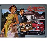 Budweiser - Tiempo de Viaje Cartel de Chapa, 30 x 20 cm
