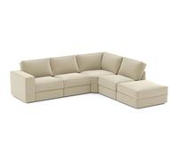 BUDWING Taylor Sofá Modular 7 Plazas - Confort Superior, Modularidad Flexible - Tejido 100% Poliéster - Estilo Lujoso y Contemporáneo - 265x247x80 cm - Beige