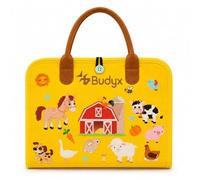 BUDYX Busy Board Montessori con Pizarra. Tablero de Actividades Sensoriales. Maletín Educativo para Motricidad Fina. Juguete de Viaje para Niñas y Niños de 3, 4, 5 años. Regalo Infantil, Cumpleaños