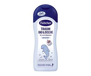 Bübchen Sueño baño y ducha, 500 ml, suave 2 en 1 y ducha de crema suave, espuma de baño para una limpieza suave de la piel del bebé, sin siliconas
