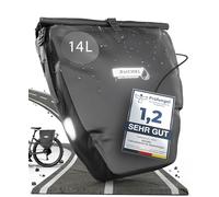 Büchel Alforjas de 14 l para portaequipajes en Juego de 2 Unidades, 100% Impermeables, Incluye Correa de Hombro y asa, Bolsa para Bicicleta con reflectores y función de Bloqueo para Trabajo y Ocio,