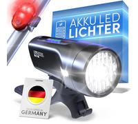 Büchel BLC 720 Juego de Luces para Bicicleta I 70/30/15 Lux I homologado con hasta 14 Horas de duración de batería I Luz LED Recargable para Bicicleta Delantera + Trasera I Luz Trasera para Bicicleta
