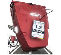Büchel Fahrradtasche für Gepäckträger, 100% Wasserdicht, Merlot, mit Schultergurt, 81518003 81518003-Alforja para Bicicleta Impermeable, con Correa para el Hombro, Unisex Adulto, 56,5 x 30 x 15 cm