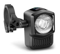 BÜCHEL Juego de Luces LED para Bicicleta con 8 Horas de duración e indicador de Control, Compatible con StVZO, Montaje sin Herramientas (luz Frontal LED, batería óptica, 30-60 Lux)