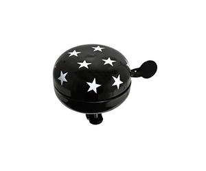 Büchel Nostalgiefahrradglocke Ding-Dong, 80mm Durchmesser, für Fahrrad Hollandrad, Schwarz, 43775813-1 Timbre para Bicicleta, Unisex Adulto, Negro con Estrellas, Talla única