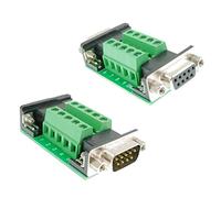 BUELEC Conector hembra y macho DB9 en una placa de ruptura, RS232/RS485/CAN/RS422 con conector DB9 a módulo de señal de placa de terminales (2pcsDB9 hembra/macho)