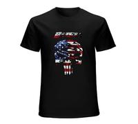 Buell Skull American Flag Mens T-Shirt Fashion Casual Unisex Black tee S