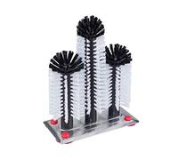 BÜMAG eG Cepillo profesional para lavar vasos con 3 columnas (18/24/18 cm) con gran placa de aluminio Cepillo para vasos Cepillo para vasos