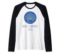 Buen Camino 2026 Concha Camino de Santiago Peregrino Camiseta Manga Raglan