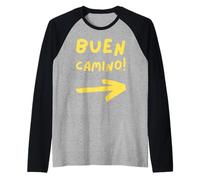 ¡Buen Camino Arrow! Senderismo Peregrino por España El Camino Camiseta Manga Raglan