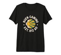 Buen Camino de Santiago Scallop Shell Hiking Trail Spain Camiseta Premium