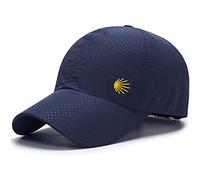 Buen Camino Gorra unisex,Gorra de base para hombres y mujeres en el camino de Santiago,Ultraligera, de secado rápido, transpirable, tamaño pequeño de paquete, azul marino, 50/60 cm