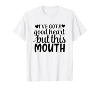 Buen Corazón, Boca Sarcástica Actitud Divertido Camiseta gráfica económica, Hombre, Blanco, XL