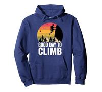 Buen día Escalar Escalada Montaña Boulder Deportes Vintage Sudadera con Capucha, Unisex para Adultos, Azul Marino, S