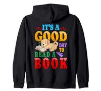 Buen día para Leer un Libro Semana de la Biblioteca Día Mundial del Libro Perro Sudadera con Capucha