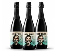 Buen Finde® Vino Frizzante Sin Alcohol 0,0% Airén | Pack 3 Botellas x 750 ml | Vino Espumoso Desalcoholizado Premium | Bajo en Calorías, vegano, ligero y refrescante