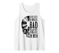 Buen Gusto Musical Mal Gusto en los Hombres Vinyl Lover Skull LP Camiseta sin Mangas