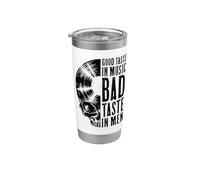 Buen gusto musical Mal gusto en los hombres Vinyl Lover Skull LP Vaso térmico de acero inoxidable de doble pared