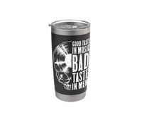 Buen gusto musical Mal gusto en los hombres Vinyl Lover Skull LP Vaso térmico de acero inoxidable de doble pared