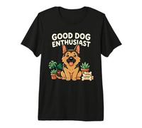Buen Perro Entusiasta Pastor alemán Kawaii Dibujos Animados Arte Camiseta Premium