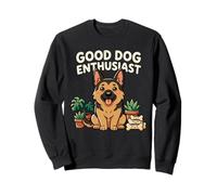 Buen Perro Entusiasta Pastor alemán Kawaii Dibujos Animados Arte Sudadera