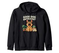 Buen Perro Entusiasta Pastor alemán Kawaii Dibujos Animados Arte Sudadera con Capucha