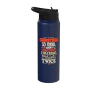 Buena Christina Santa Navidad Diciendo Funny Christina Nombre Stainless Steel Insulated Water Bottle