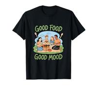 Buena Comida Buen Estado de ánimo Picnic Mano Lettered Art Camiseta