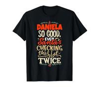 Buena Daniela Santa Navidad Diciendo Divertido Nombre Daniela Camiseta gráfica económica, Hombre, Negro, XL